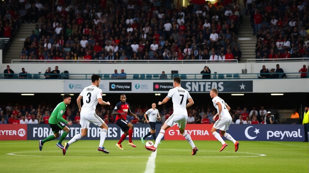 Elite soccer players executing tactical formation during international match, organized positioning, precision movement, professional pitch setup, intense competitive atmosphere