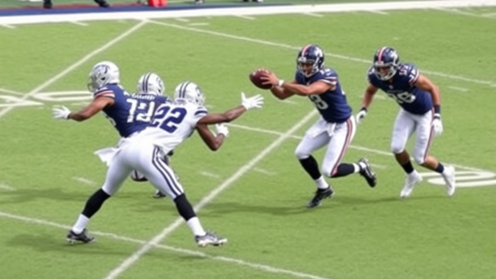 Secondary defensive backs in coverage formation, cornerback defending receiver route, showing positioning and athletic movement during pass play