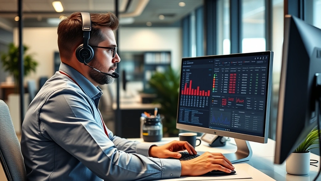 College football recruiting coordinator reviewing athlete profiles and statistics on computer screen in modern office, evaluating prospect data and rankings