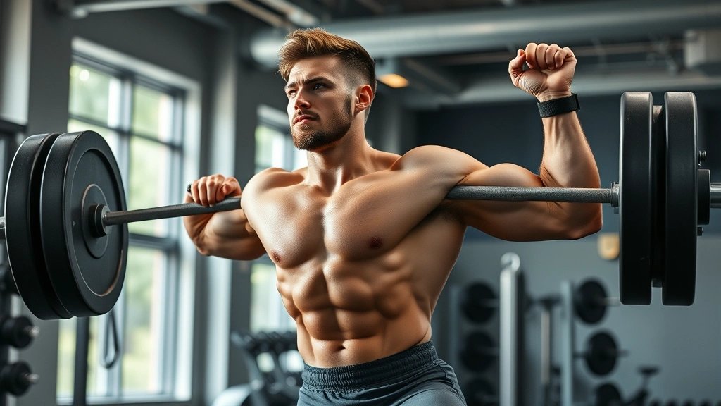 Athletic male college football player performing explosive barbell back squat in modern university weight room, muscular physique, focused expression, proper form, natural lighting from gym windows