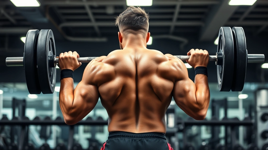 Professional football player performing heavy barbell back squat in modern gym facility, intense focus, proper depth and form, athletic muscular physique, bright gym lighting, no text or equipment labels visible