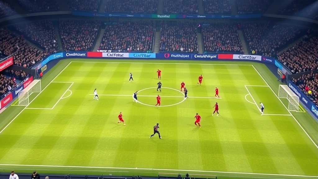 Football team tactical formation on pitch showing coordinated defensive positioning, players executing strategic setup with clear tactical organization visible during match play