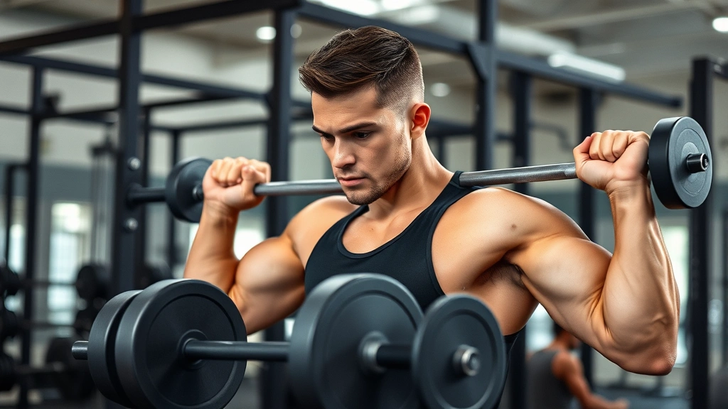 Athlete in gym performing weighted resistance training with proper form, focusing on functional movement patterns, professional training environment, concentrated expression, natural lighting